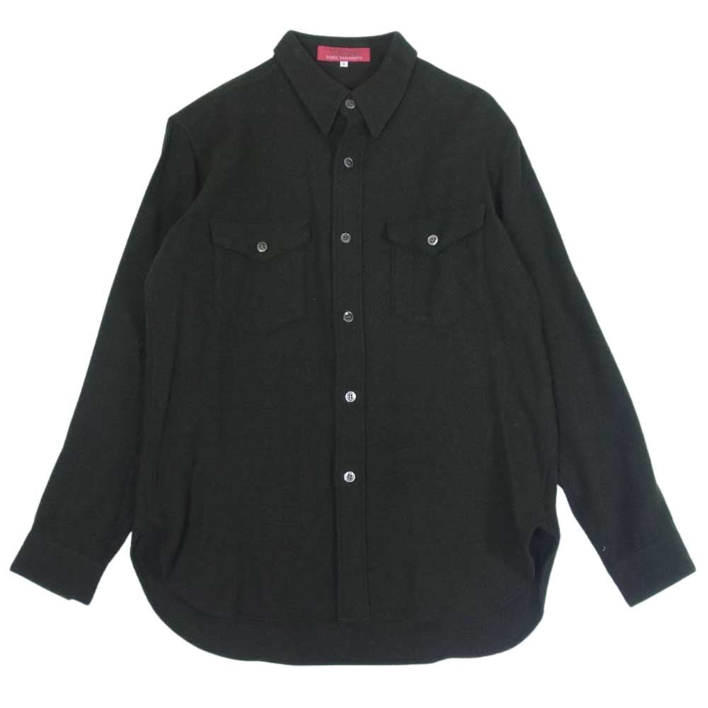 Yohji Yamamoto ヨウジヤマモト Ys for men ワイズフォーメン 赤タグ 赤ラベル MM-B50-162 ウール シャツ カーキ系 2【中古】