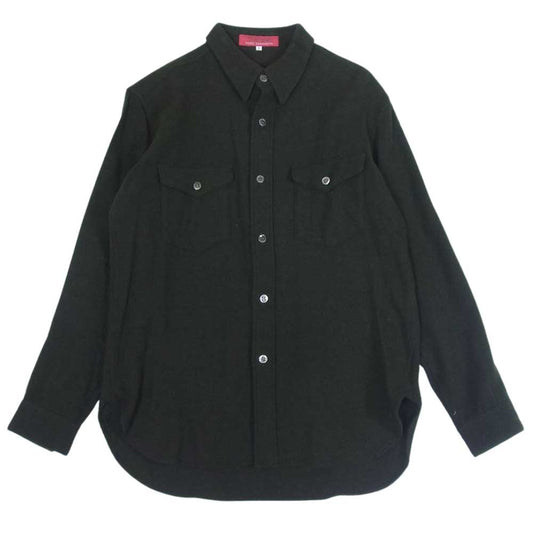 Yohji Yamamoto ヨウジヤマモト Ys for men ワイズフォーメン 赤タグ 赤ラベル MM-B50-162 ウール シャツ カーキ系 2【中古】