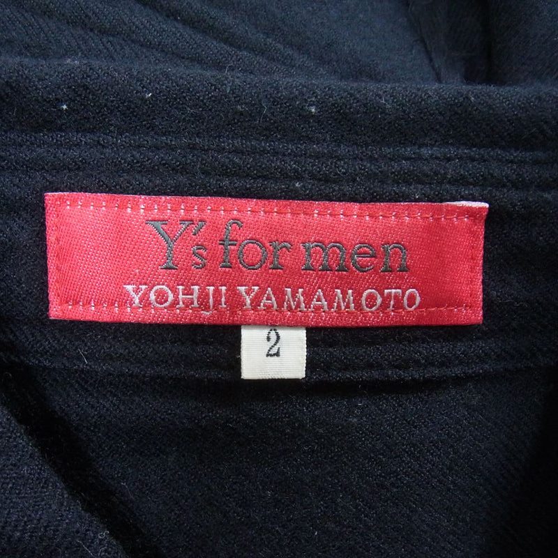 Yohji Yamamoto ヨウジヤマモト Ys for men ワイズフォーメン 赤タグ 赤ラベル MV-B50-153 ウール シャツ ブラック系 2【中古】