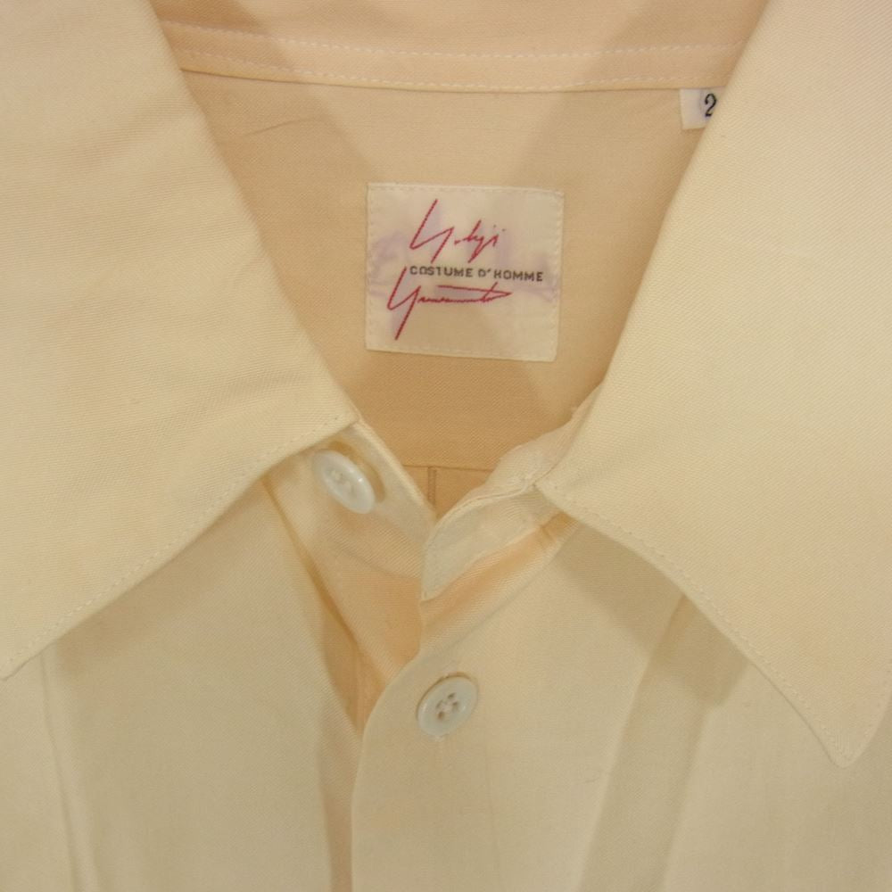 Yohji Yamamoto ヨウジヤマモト COSTUME D'HOMME コスチュームドオム HV-B83-400 シルク100％ レギュラーカラー シャツ ベージュ系 2【中古】