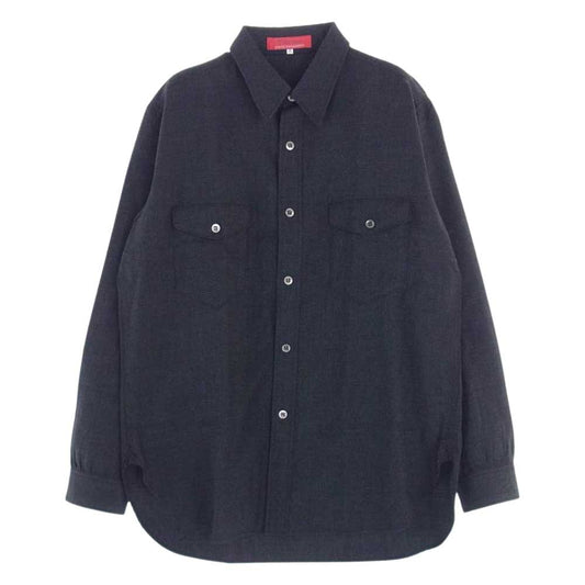 Yohji Yamamoto ヨウジヤマモト Ys for men ワイズフォーメン 赤タグ 赤ラベル MV-B50-175 ウール シャツ グレー ダークグレー系 2【中古】