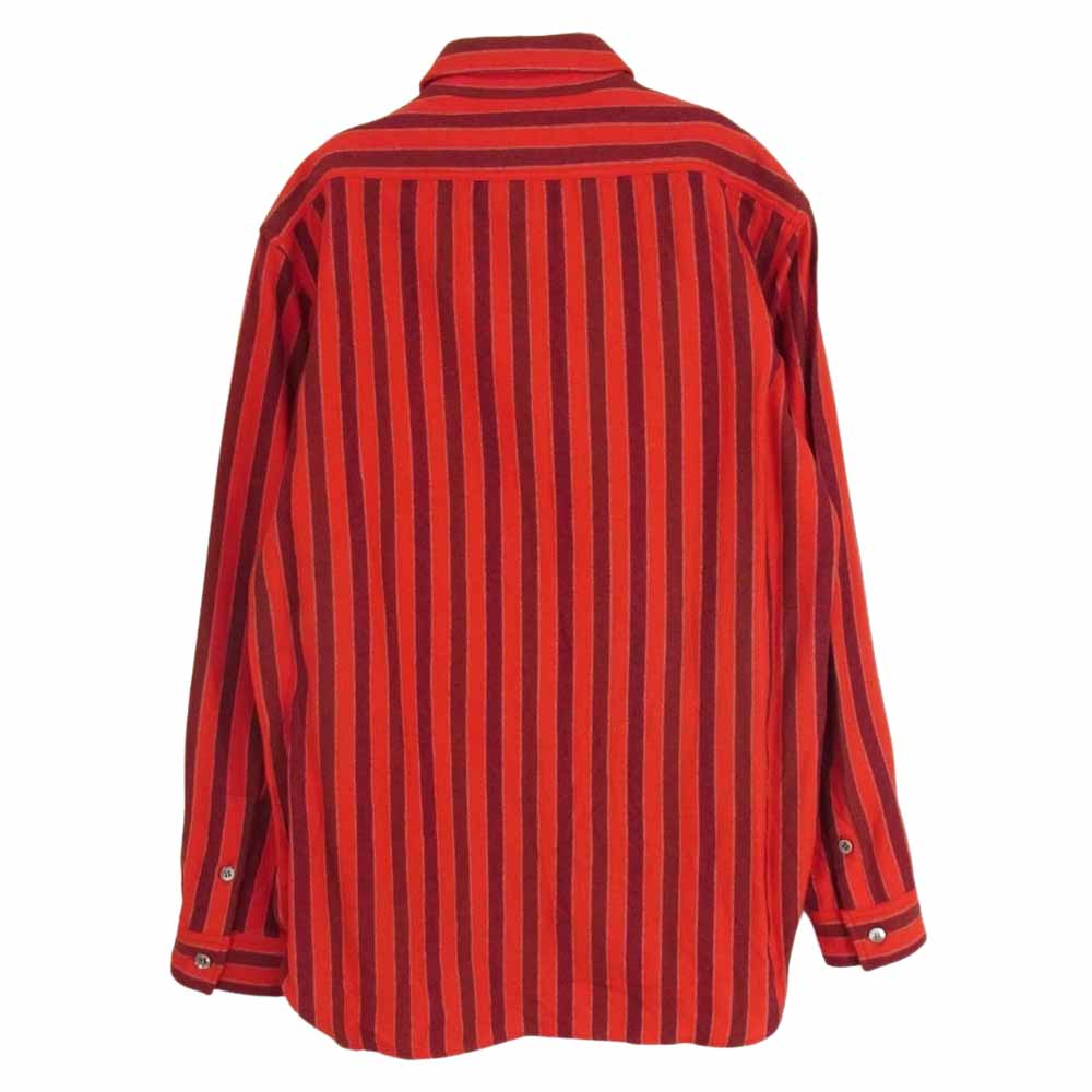 Yohji Yamamoto ストライプ柄 美シルエットシャツ 黒✕赤✕白 - シャツ