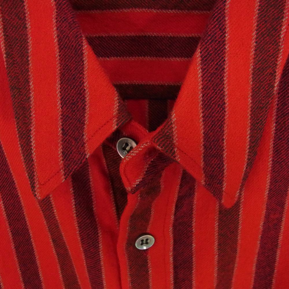 Yohji Yamamoto ヨウジヤマモト Ys for men 赤タグ 赤ラベル MV-B50-167 ウール ストライプ シャツ レッド系 2【中古】