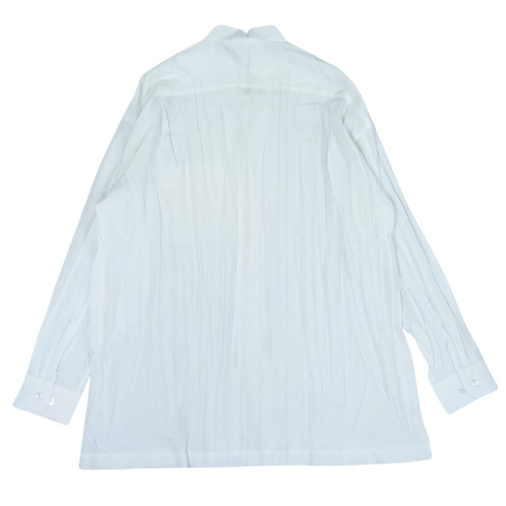 ISSEY MIYAKE イッセイミヤケ ME73-FJ327 MEN メン ノーカラー プリーツ加工 シワ加工 長袖 シャツ ホワイト系 M【中古】