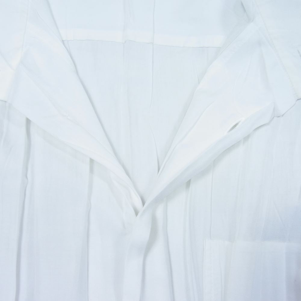 ISSEY MIYAKE イッセイミヤケ ME73-FJ327 MEN メン ノーカラー プリーツ加工 シワ加工 長袖 シャツ ホワイト系 M【中古】