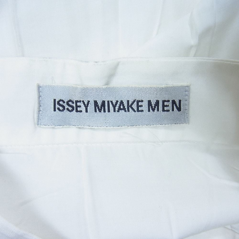 ISSEY MIYAKE イッセイミヤケ ME73-FJ327 MEN メン ノーカラー プリーツ加工 シワ加工 長袖 シャツ ホワイト系 M【中古】