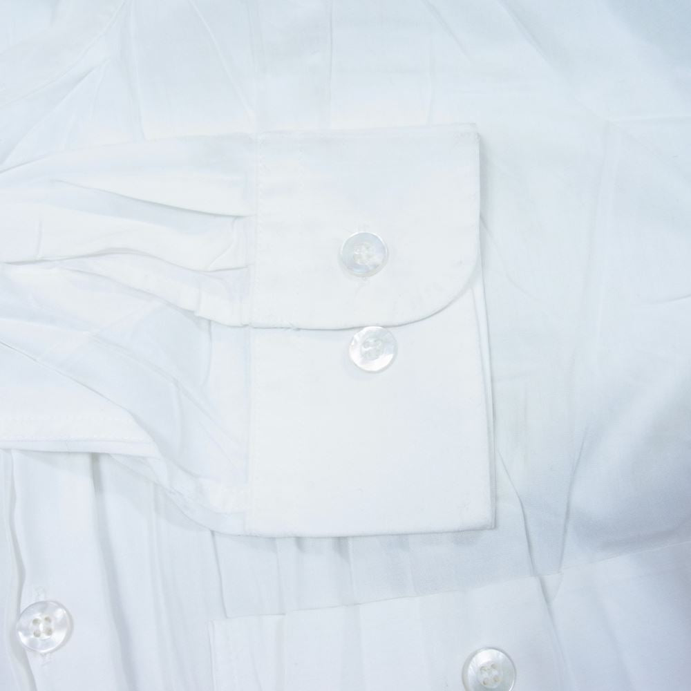 ISSEY MIYAKE イッセイミヤケ ME73-FJ327 MEN メン ノーカラー プリーツ加工 シワ加工 長袖 シャツ ホワイト系 M【中古】