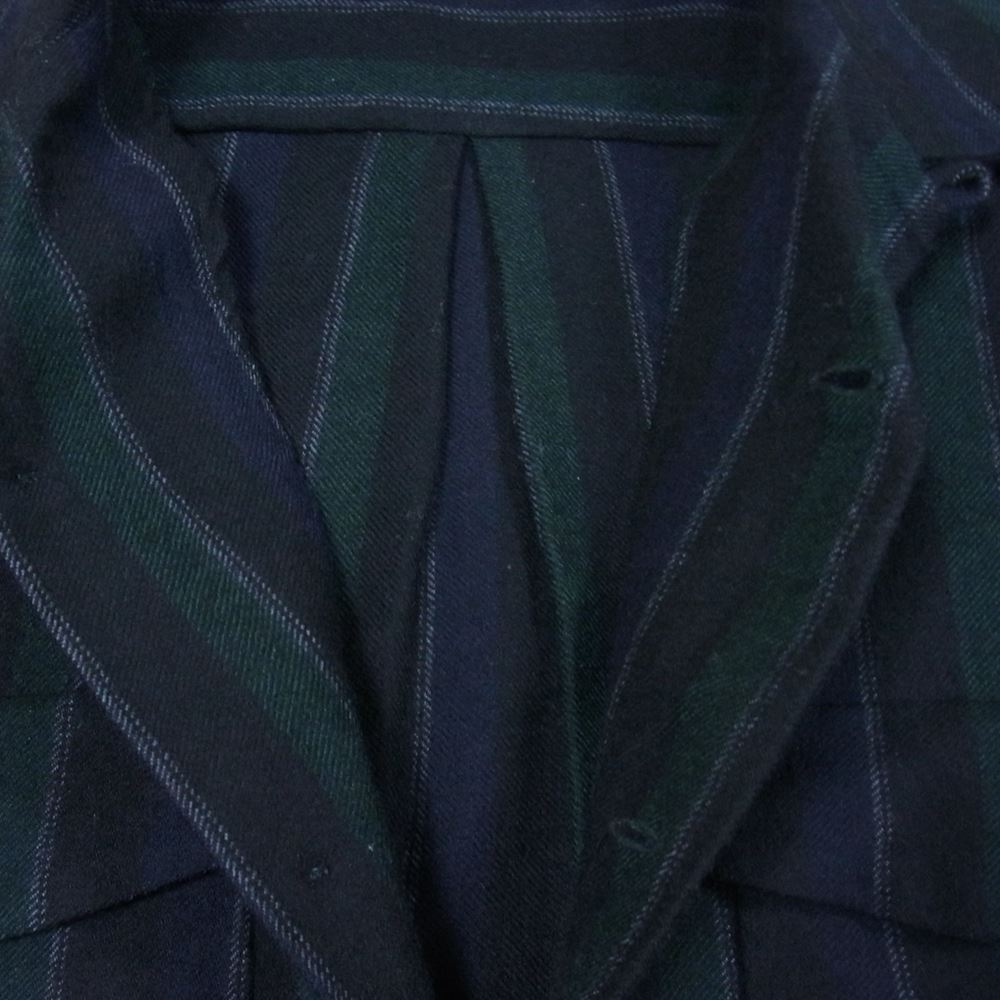 Yohji Yamamoto ヨウジヤマモト Ys for men ワイズフォーメン 赤タグ 赤ラベル MV-B51-168 オープンカラー ウール シャツ ブラック系 ネイビー系 2【中古】