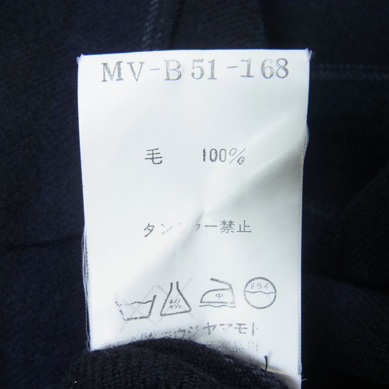 Yohji Yamamoto ヨウジヤマモト Ys for men ワイズフォーメン 赤タグ 赤ラベル MV-B51-168 オープンカラー ウール シャツ ブラック系 ネイビー系 2【中古】