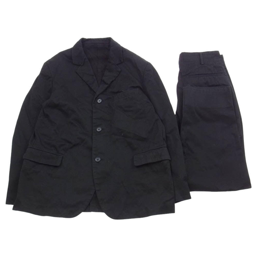 Yohji Yamamoto ヨウジヤマモト Y's for men ワイズフォーメン 赤タグ 赤ラベル MV-J52-077 MV-P54-077 製品染め コットン セットアップ ジャケット パンツ ブラック系 2【中古】