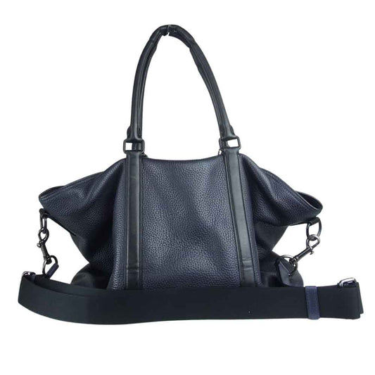 COACH コーチ 57773 2Way ショルダー レザー メトロポリタントート ブラック系 ネイビー系【中古】