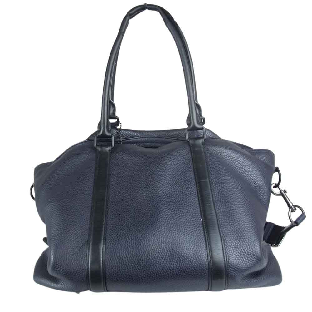 COACH コーチ 57773 2Way ショルダー レザー メトロポリタントート ブラック系 ネイビー系【中古】