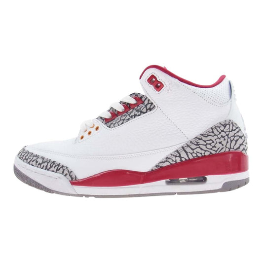 NIKE ナイキ CT8532 126 AIR JORDAN 3 RETRO CARDINAL RED エアジョーダン3 レトロ カーディナル レッド スニーカー ホワイト系 29.0cm【中古】