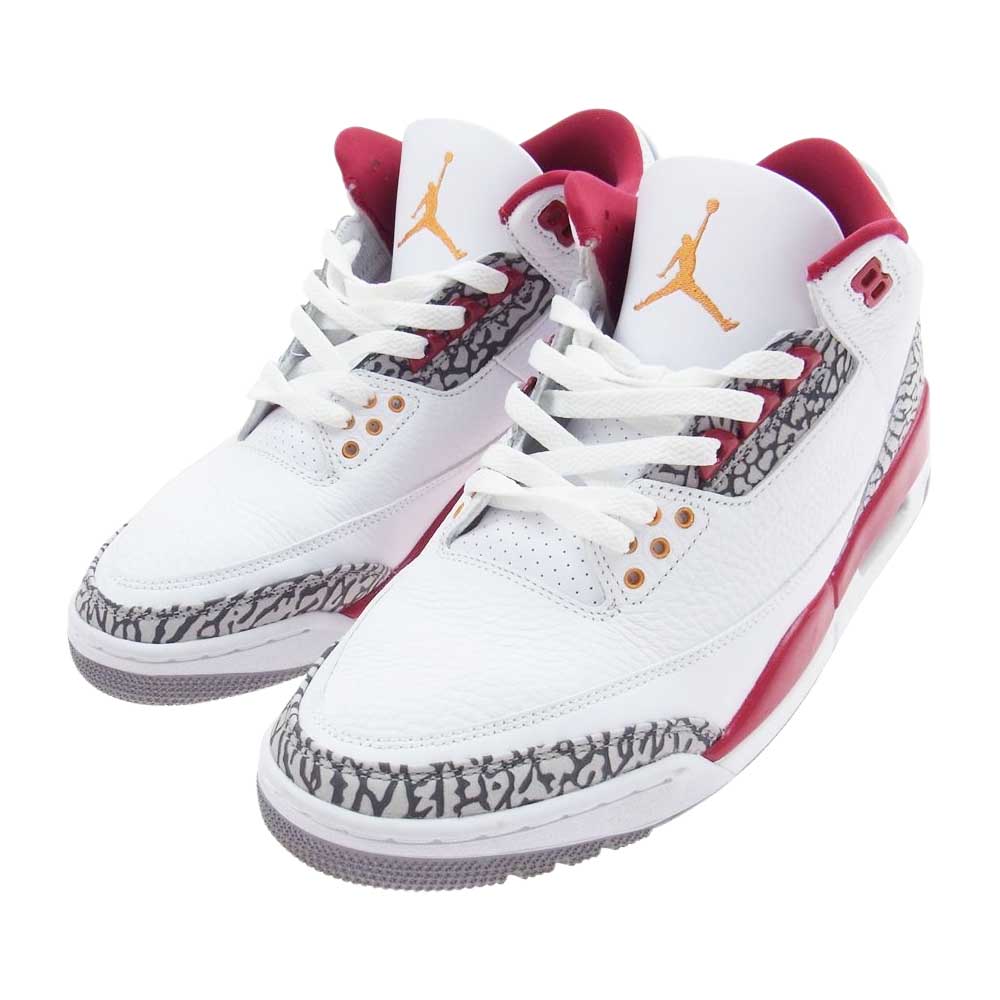 NIKE ナイキ CT8532 126 AIR JORDAN 3 RETRO CARDINAL RED エアジョーダン3 レトロ カーディナル レッド スニーカー ホワイト系 29.0cm【中古】