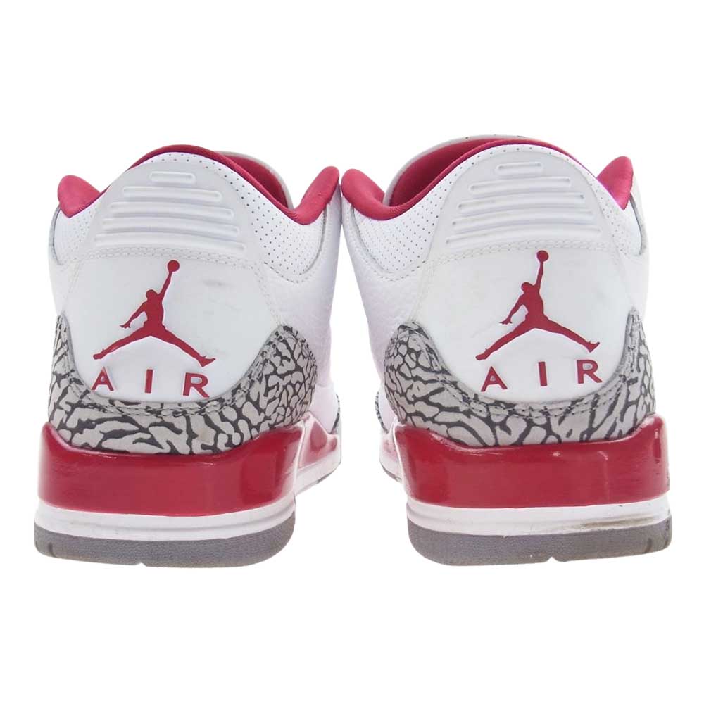 NIKE ナイキ CT8532 126 AIR JORDAN 3 RETRO CARDINAL RED エアジョーダン3 レトロ カーディナル レッド スニーカー ホワイト系 29.0cm【中古】