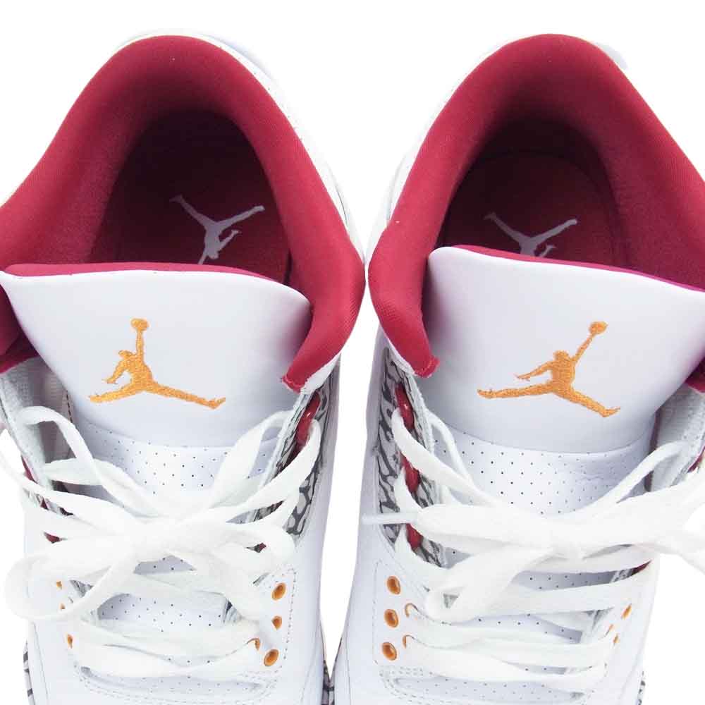 NIKE ナイキ CT8532 126 AIR JORDAN 3 RETRO CARDINAL RED エアジョーダン3 レトロ カーディナル レッド スニーカー ホワイト系 29.0cm【中古】