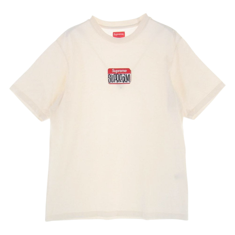 Supreme シュプリーム 21AW  Gonz Nametag S/S Tee ゴンズ ネーム タグ付き クルーネック Tシャツ オフホワイト系 M【中古】