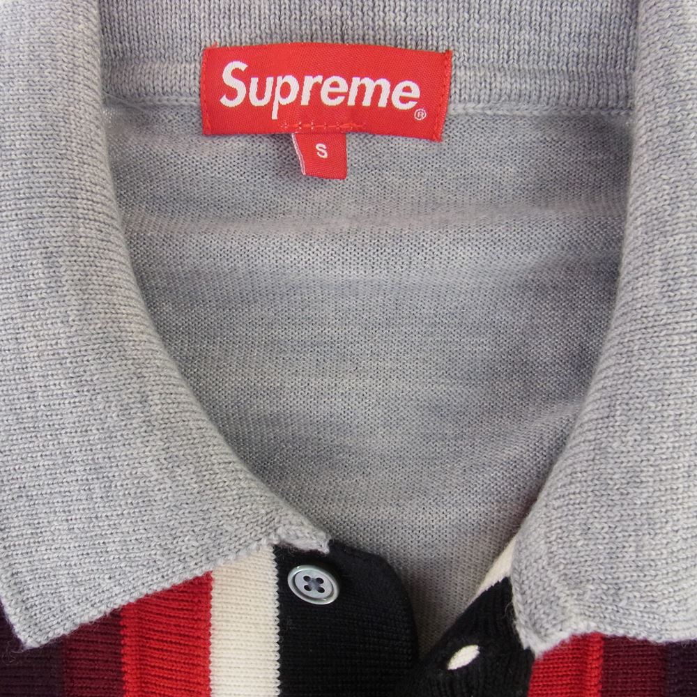 Supreme シュプリーム 19SS  Corner Stripe Polo Sweater カーディガン マルチカラー系 S【中古】