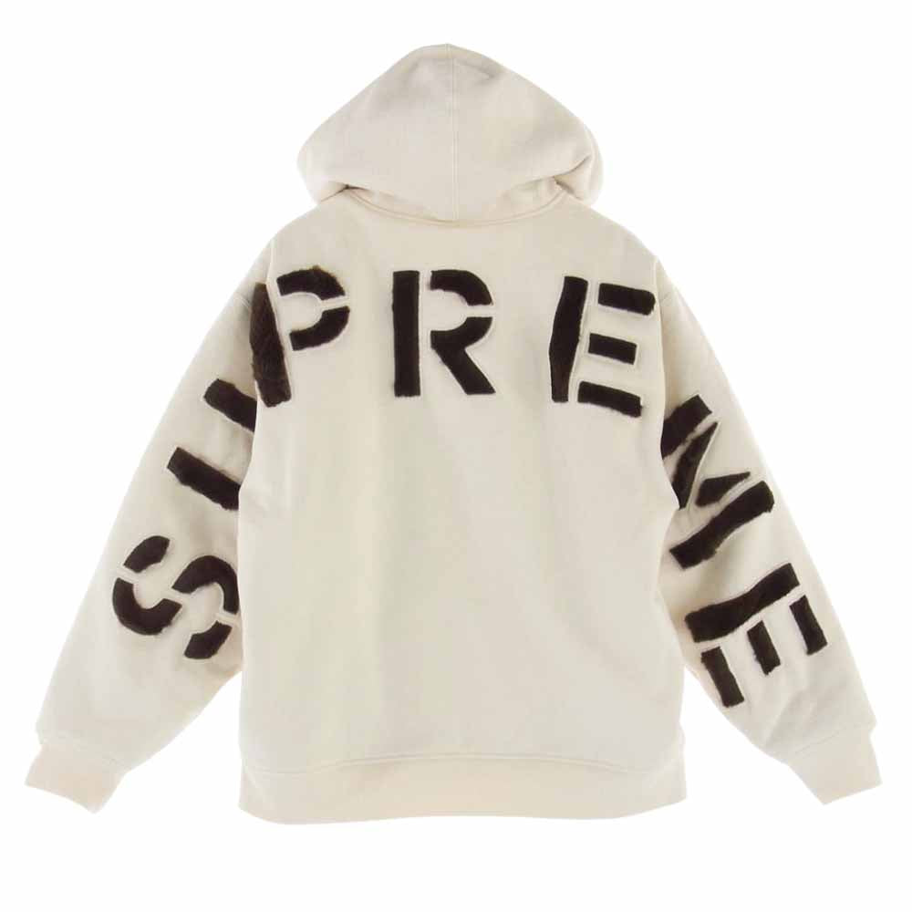 Supreme シュプリーム 22AW Faux Fur Lined Zip Up Hooded Sweatshirt ジップ アップ スウェット パーカー  オフホワイト系 M【美品】【中古】