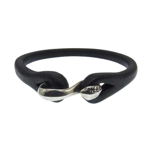 THE FLAT HEAD ザフラットヘッド シングル レザー ブレスレット ブラック系 シルバー系【中古】