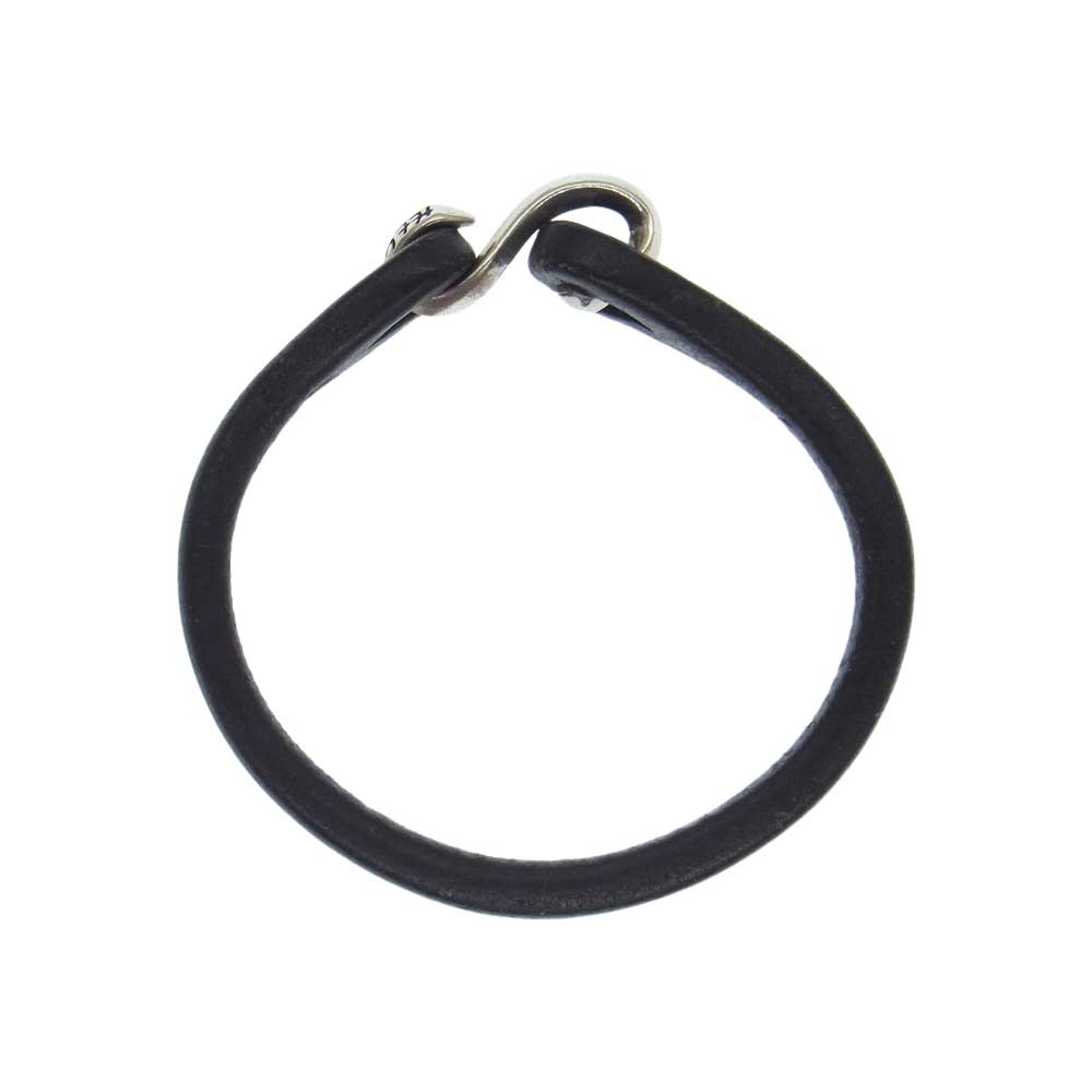THE FLAT HEAD ザフラットヘッド シングル レザー ブレスレット ブラック系 シルバー系【中古】