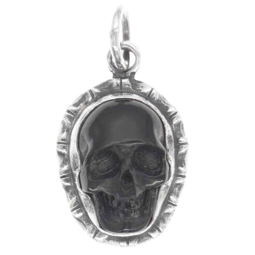 ファニー CARVED SKULL PENDANT TOP JET カーヴド スカル ペンダント トップ シルバー系 ブラック系【中古】