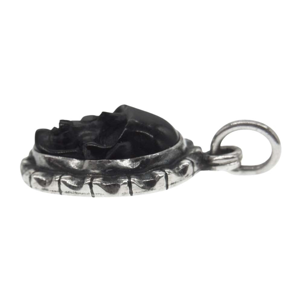 ファニー CARVED SKULL PENDANT TOP JET カーヴド スカル ペンダント トップ シルバー系 ブラック系【中古】