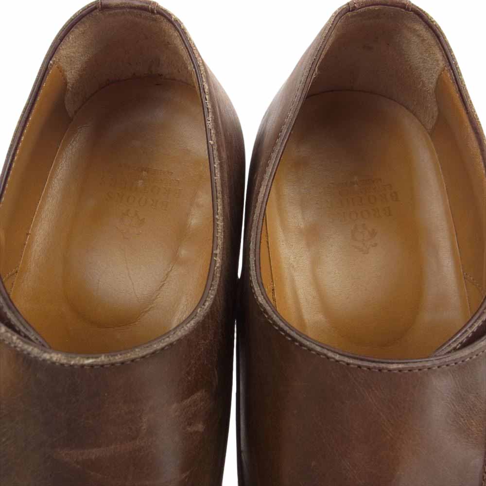 Brooks Brothers ブルックスブラザーズ イタリア製 1ストラップ ストレートチップ レザーシューズ ブラウン系 US9【中古】