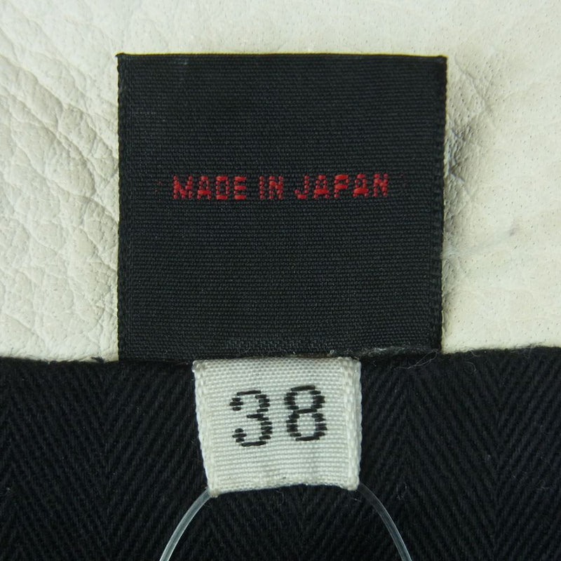 THE FLAT HEAD ザフラットヘッド ディアスキン フルジップ レザー シャツ ジャケット 日本製 ホワイト系 38【中古】