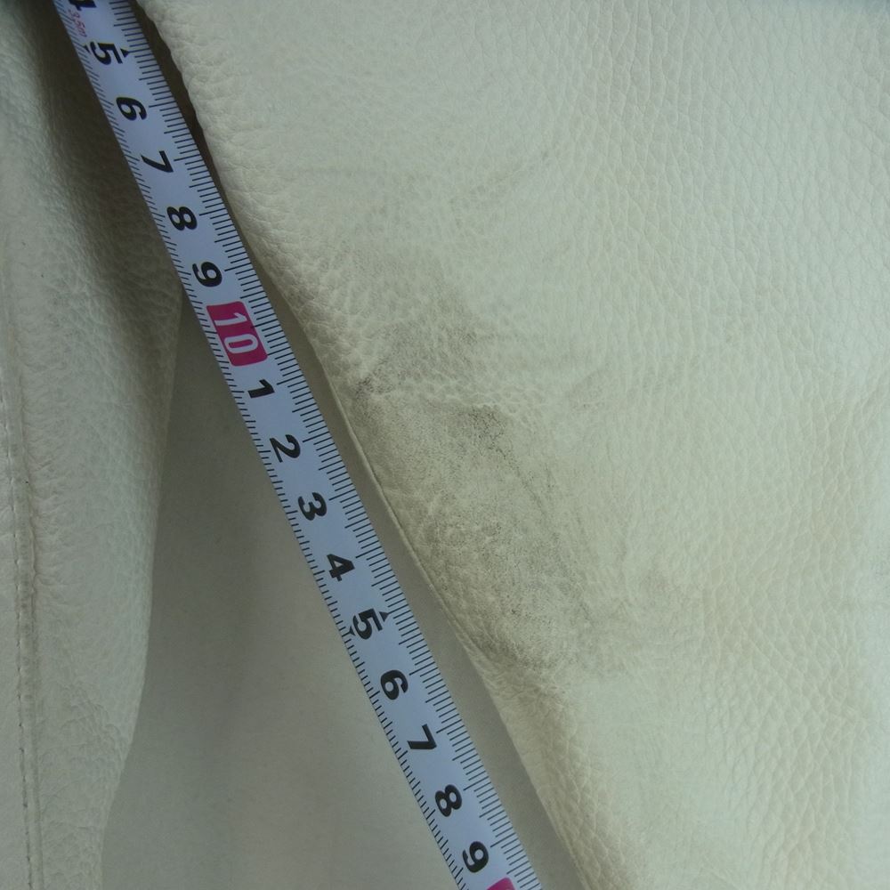 THE FLAT HEAD ザフラットヘッド ディアスキン フルジップ レザー シャツ ジャケット 日本製 ホワイト系 38【中古】