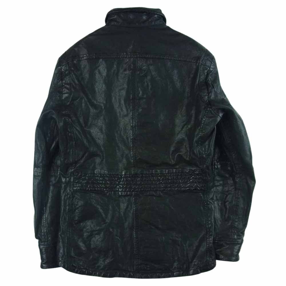 DESIGNWORKS デザインワークス 350090004 ラムレザー シングル スナップボタン レザー ジャケット ブラック系 46【中古】