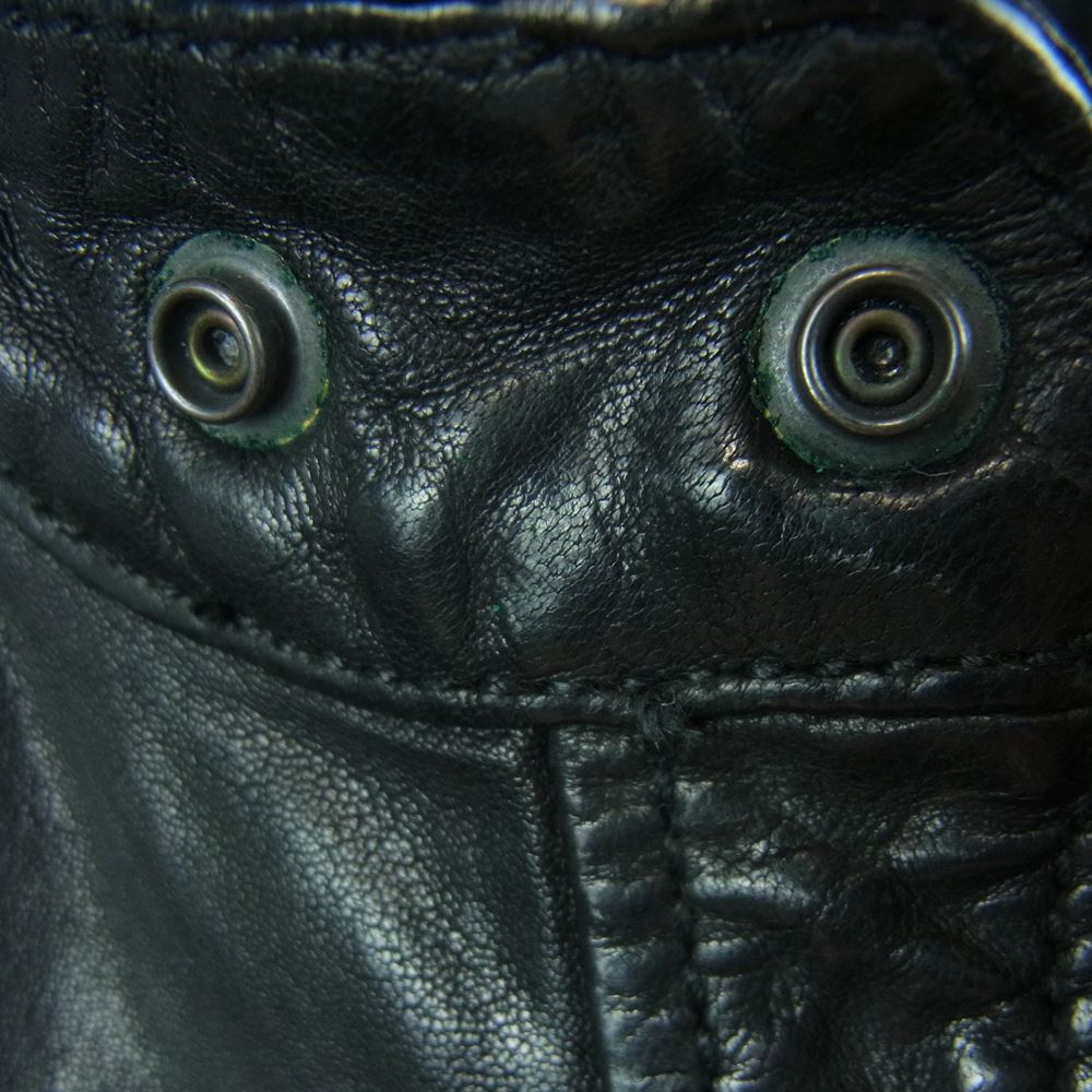 DESIGNWORKS デザインワークス 350090004 ラムレザー シングル スナップボタン レザー ジャケット ブラック系 46【中古】