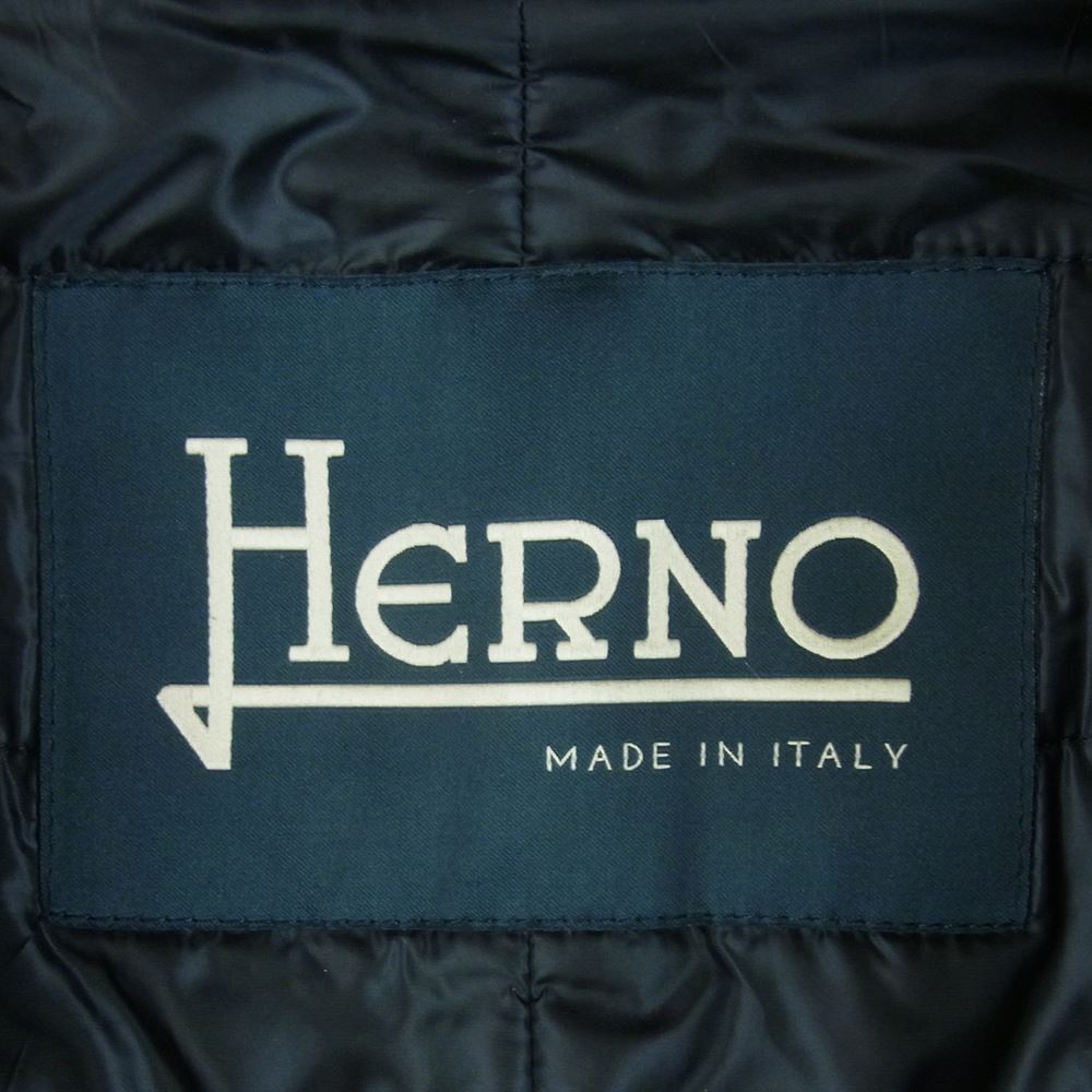Herno ヘルノ CA0045U-39601-9300 ヘルノジャパンタグ 裏地キルティング 中綿 ウール チェスター コート イタリア製 ブラック系 50【中古】
