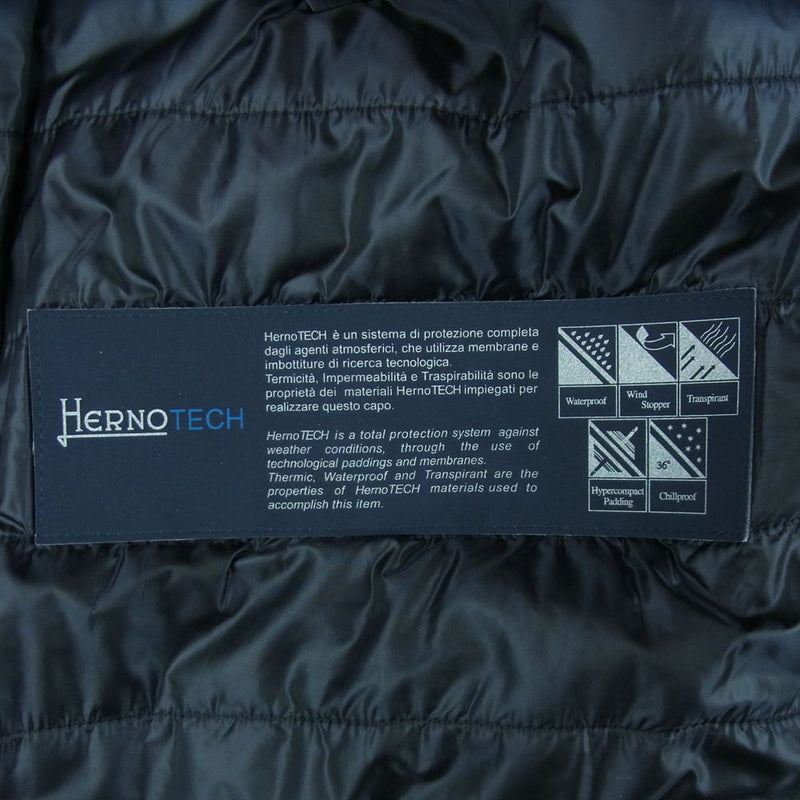 Herno ヘルノ CA0045U-39601-9300 ヘルノジャパンタグ 裏地キルティング 中綿 ウール チェスター コート イタリア製 ブラック系 50【中古】