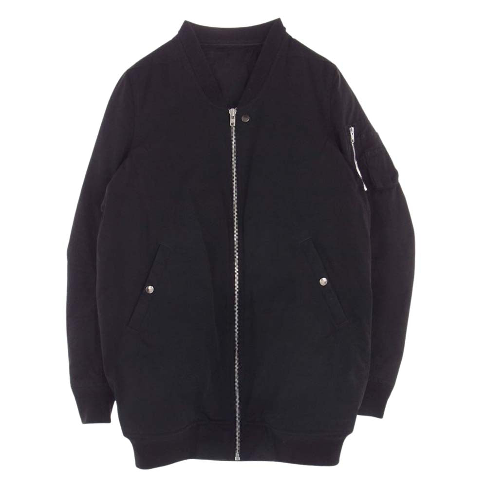 Rick Owens リックオウエンス 15AW RU15F7796-MU 国内正規品 FAUN FLIGHT BOMBER MA-1 中綿 フライト ボンバー ジャケット ロングブルゾン ブラック系 38【中古】