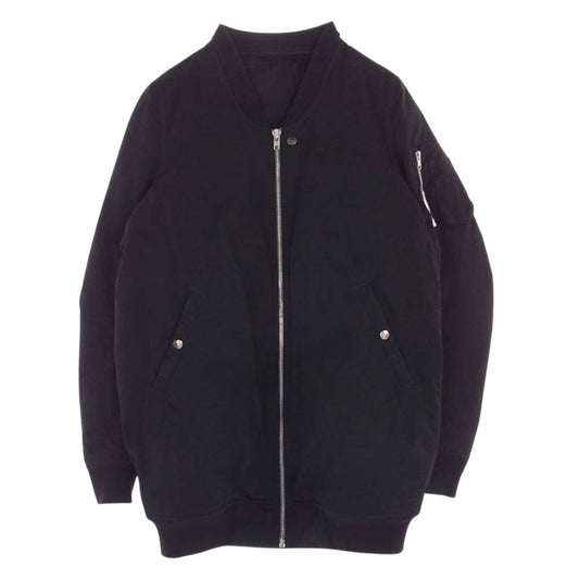Rick Owens リックオウエンス 15AW RU15F7796-MU 国内正規品 FAUN FLIGHT BOMBER MA-1 中綿 フライト ボンバー ジャケット ロングブルゾン ブラック系 38【中古】