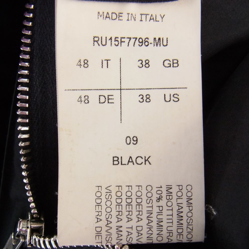 Rick Owens リックオウエンス 15AW RU15F7796-MU 国内正規品 FAUN FLIGHT BOMBER MA-1 中綿 フライト ボンバー ジャケット ロングブルゾン ブラック系 38【中古】