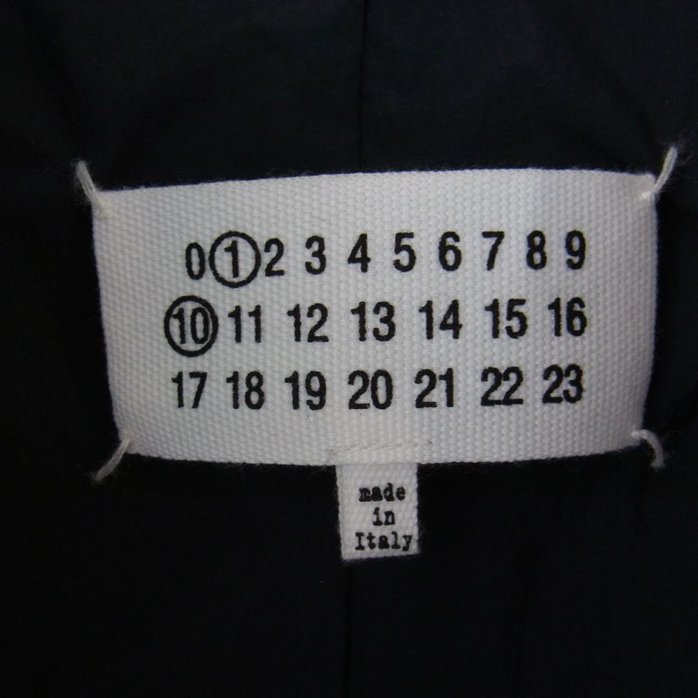 MAISON MARGIELA メゾンマルジェラ 22AW S51AA0323 S49986 ①⑩ライン 四つタグ PADDED リサイクルナイロン 中綿 インサレーション パデッド スタンドカラー コート ブラック系 36【美品】【中古】