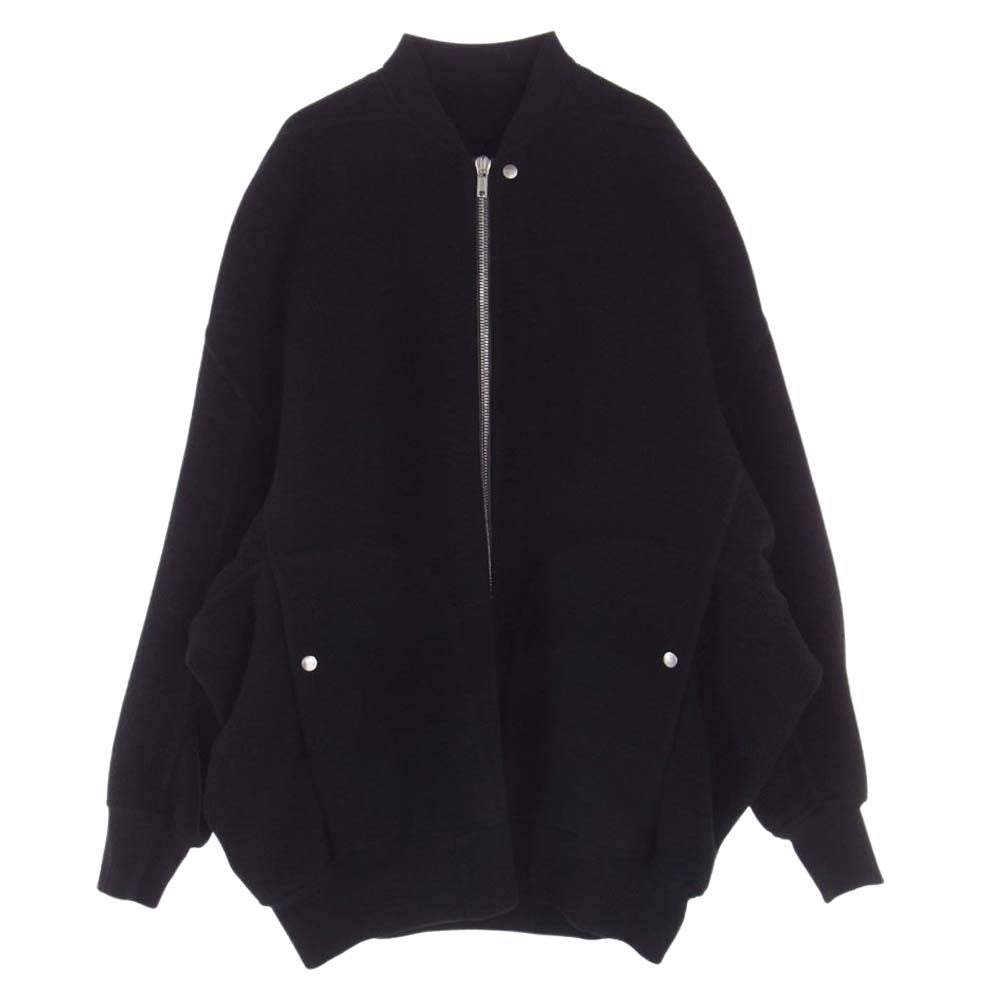 Rick Owens リックオウエンス 22AW RU02B2795-DD STROBE JUMBO PETER JKT IN DUST DOUBLE CASHMERE カシミヤ100％ ストロボ ピーター MA-1 ロングブルゾン ブラック系 36(US)【美品】【中古】