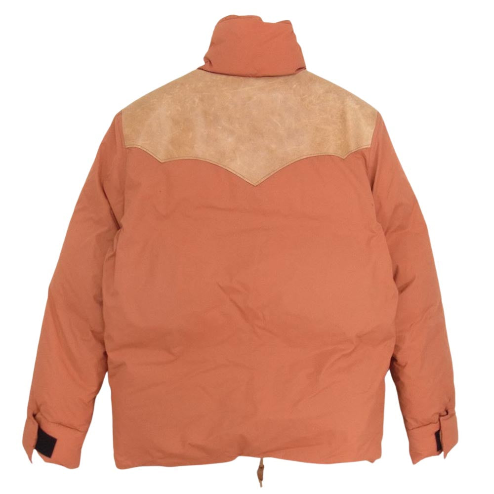 WAREHOUSE ウエアハウス レザーヨーク切替 ダウン ジャケット オレンジ系 38【中古】