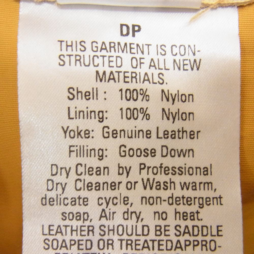 WAREHOUSE ウエアハウス レザーヨーク切替 ダウン ジャケット オレンジ系 38【中古】