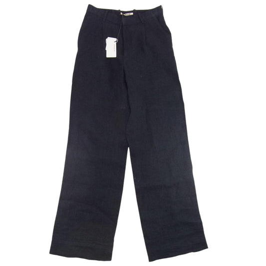 AURALEE オーラリー A9SP06LS LINEN SILK SUMMER TWEED SLACKS リネン シルク サマーツイード スラックス ブラック系 1【新古品】【未使用】【中古】