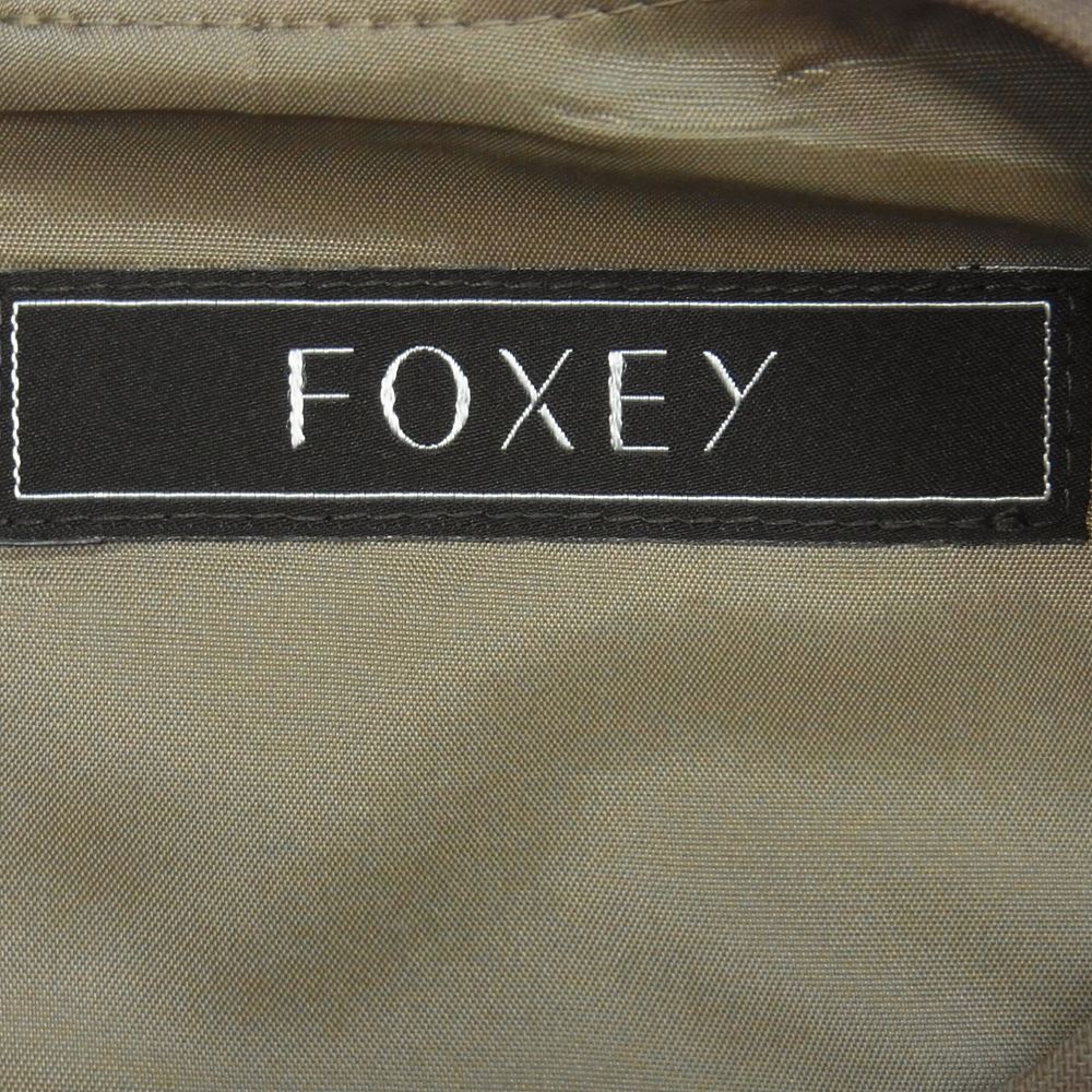 FOXEY フォクシー 36296-AOFZ17K 国内正規品 ノースリーブ ワンピース グレイッシュベージュ系 38【中古】