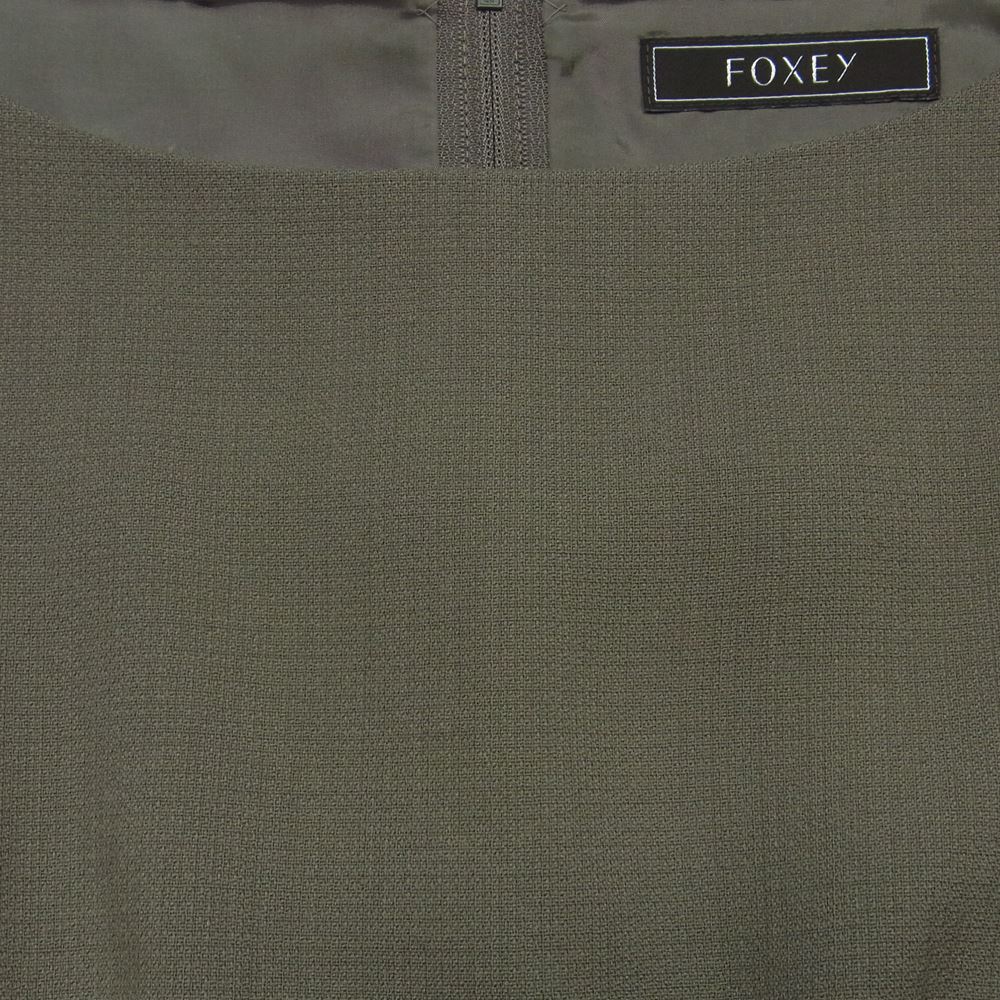 FOXEY フォクシー 39713-AOFN19K 国内正規品 ノースリーブ ワンピース 日本製 グレイッシュブラウン系 38【中古】