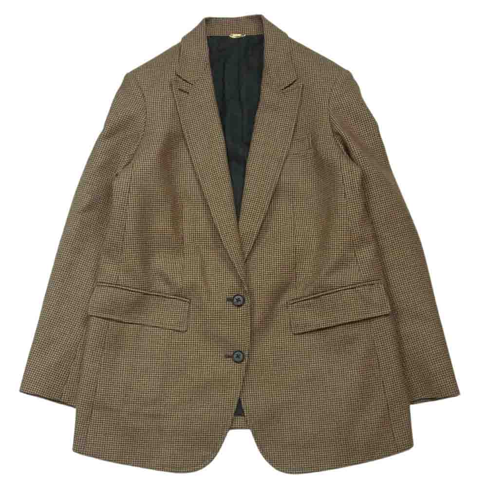 ミューズ ドゥ ドゥーズィエム クラス 千鳥格子 ウール テーラード ジャケット ブラウン系 36【中古】