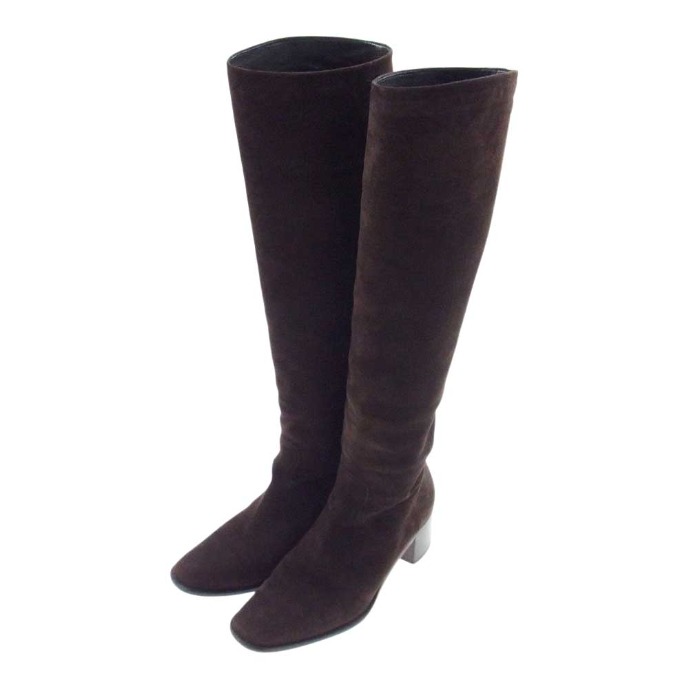 HERMES エルメス レザー ロング スエード ブーツ ブラウン ブラウン系 22.5cm【中古】