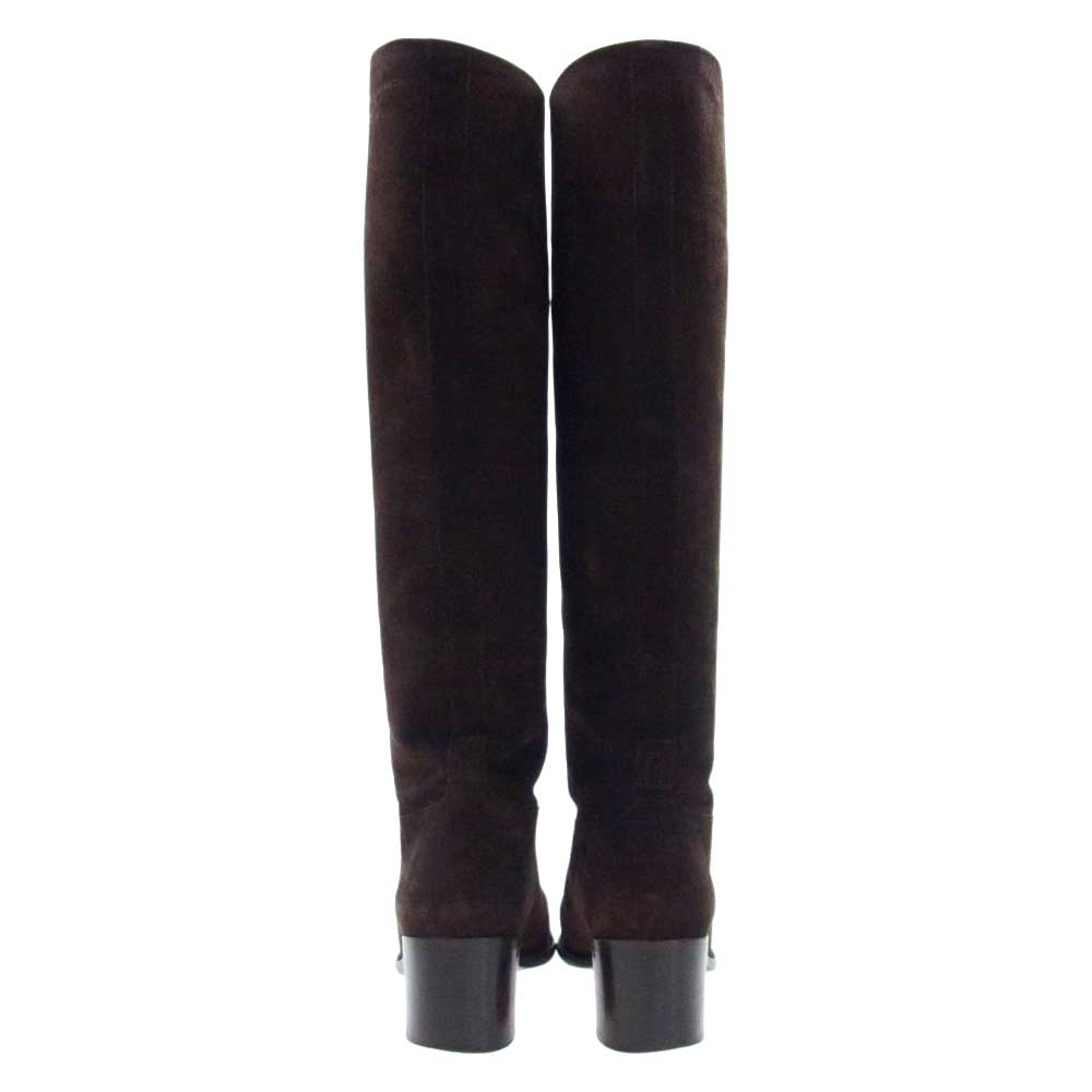 HERMES エルメス レザー ロング スエード ブーツ ブラウン ブラウン系 22.5cm【中古】