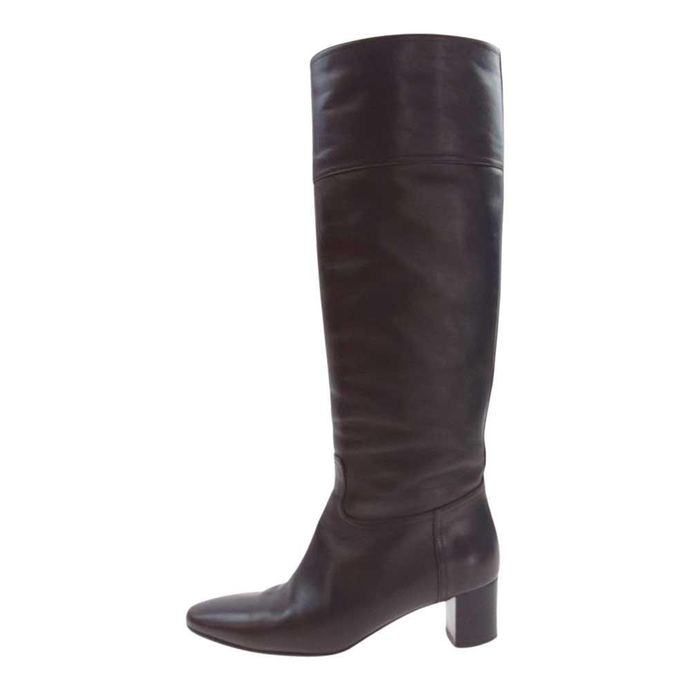 HERMES エルメス レザー ロング ブーツ ブラウン ブラウン系 22.5cm【中古】