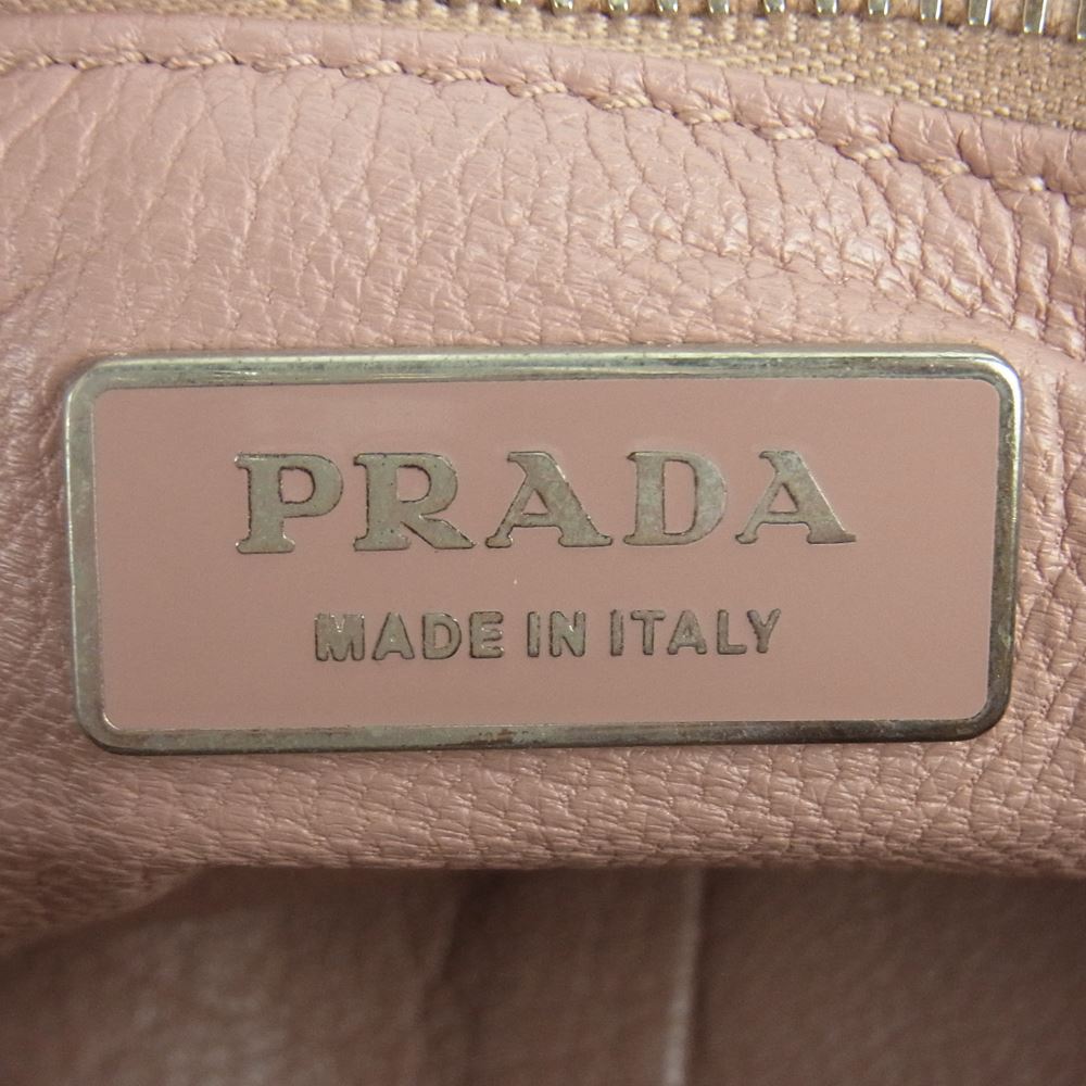 PRADA プラダ レザー がま口 ショルダー ハンド バッグ イタリア製 ブラック系【中古】