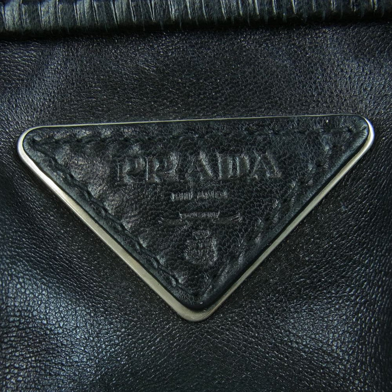 PRADA プラダ レザー がま口 ショルダー ハンド バッグ イタリア製